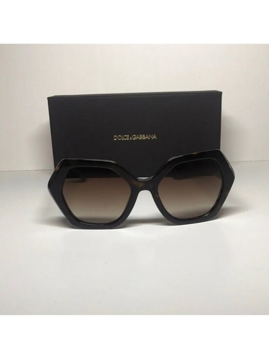 New Authentic Dolce & Gabbana DG4406 502/13 Gradient Brown Hexagonal Sunglasses main image 10